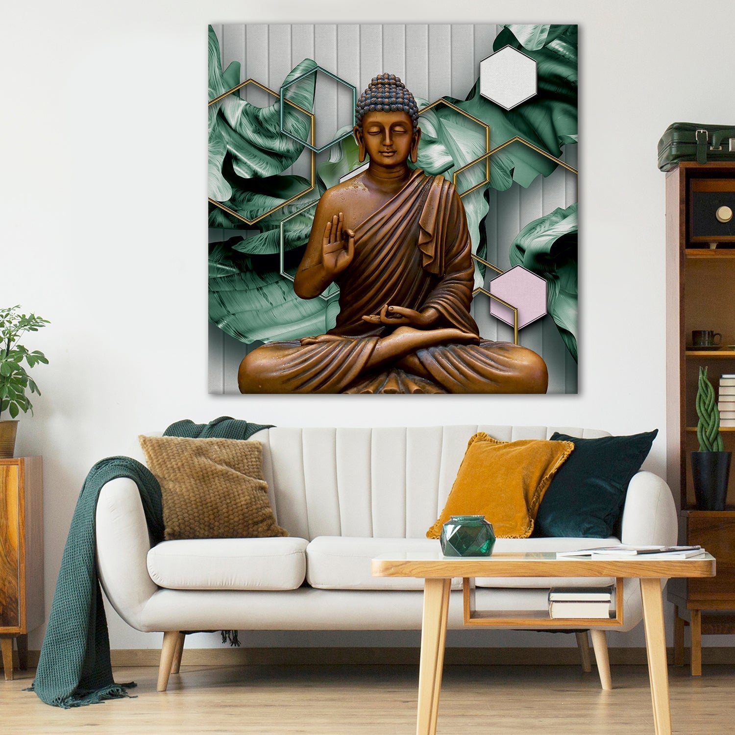 Lord Buddha Wall Art Painting For Bedroom and Living Room Wall Decoration