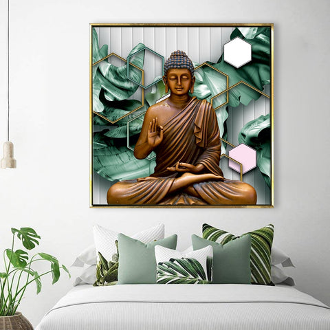 Lord Buddha Wall Art Painting For Bedroom and Living Room Wall Decoration