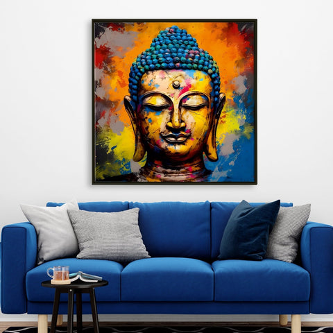 Lord Buddha Wall Art Painting For Living room and Office Wall Decoration