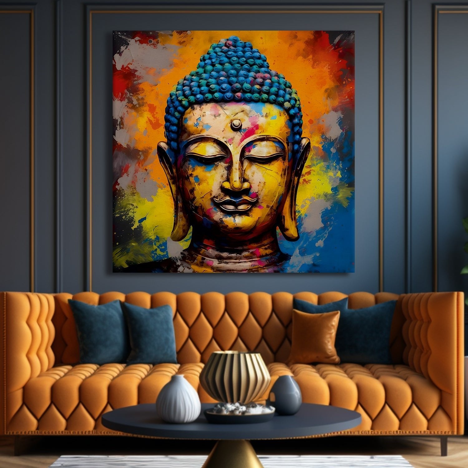 Lord Buddha Wall Art Painting For Living room and Office Wall Decoration