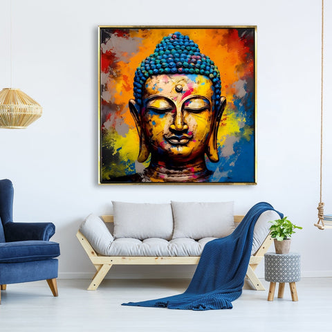 Lord Buddha Wall Art Painting For Living room and Office Wall Decoration