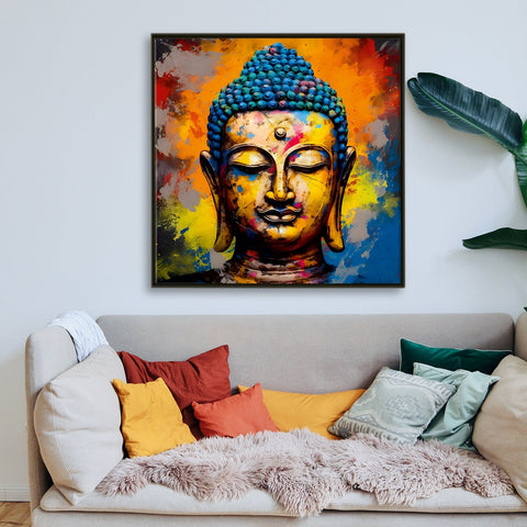 Lord Buddha Wall Art Painting For Living room and Office Wall Decoration