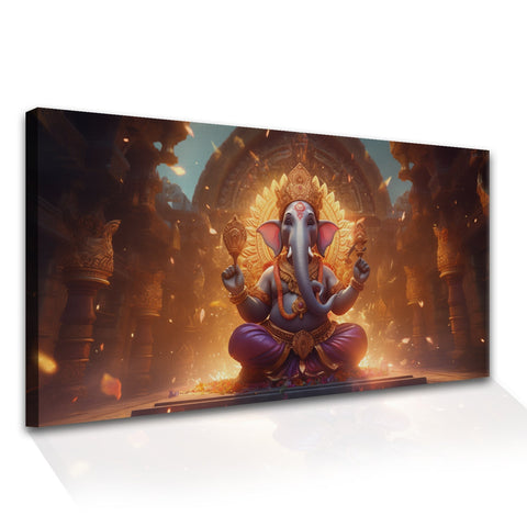 Lord Ganesha Canvas Painting Framed For Home and office Wall decoration