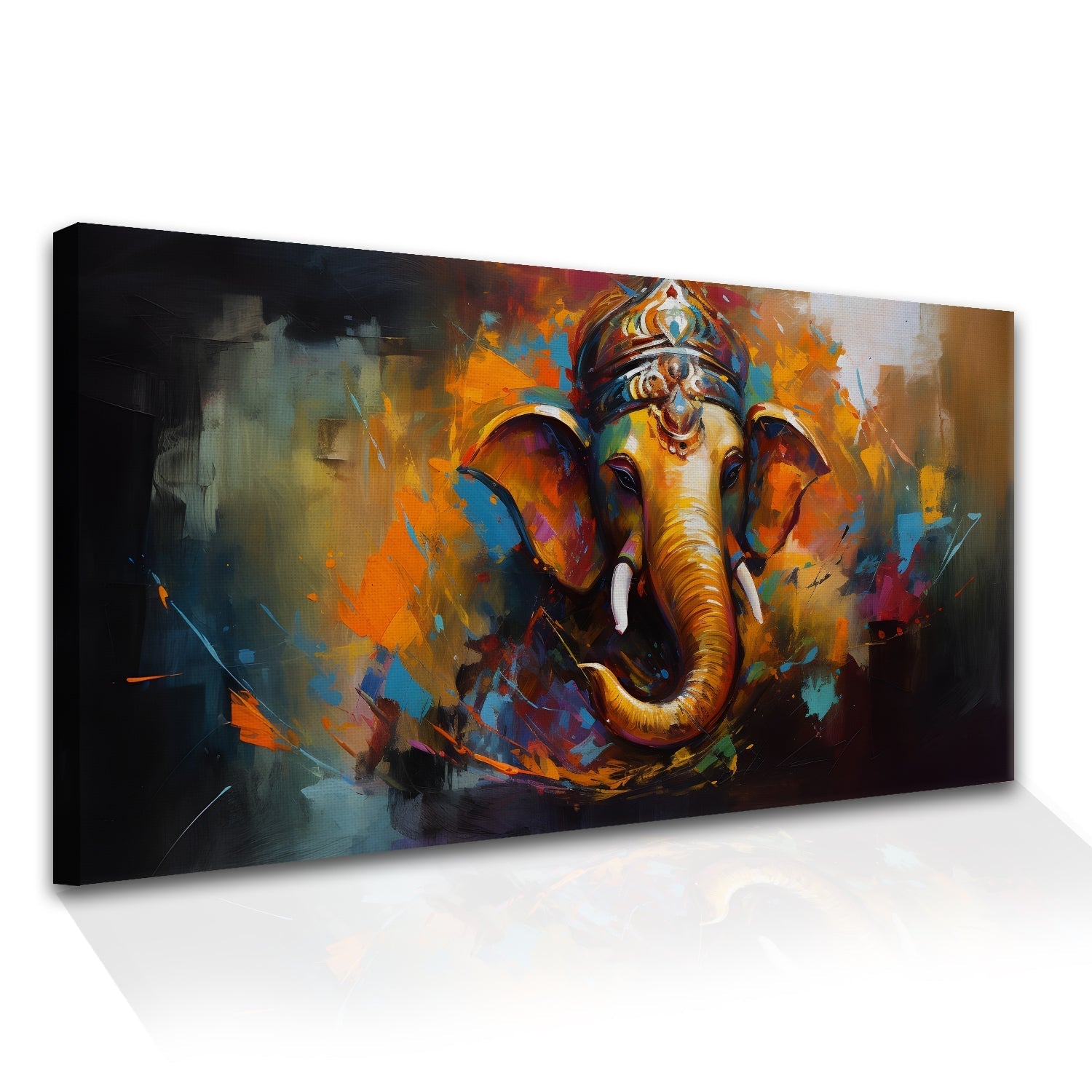 Lord Ganesha Canvas Painting Framed For Home and office Wall decoration