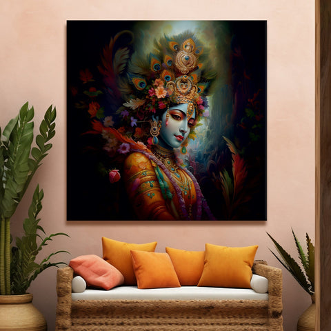 Lord Krishna Wall Art Canvas Paintings for Home and Office Wall Decoration