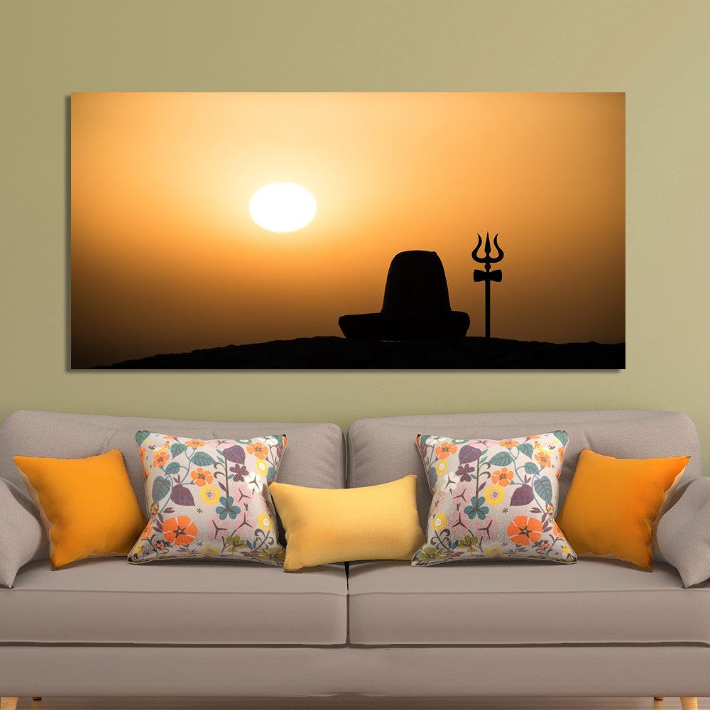 Trishul Silhouette of Lord Shiva  Canvas