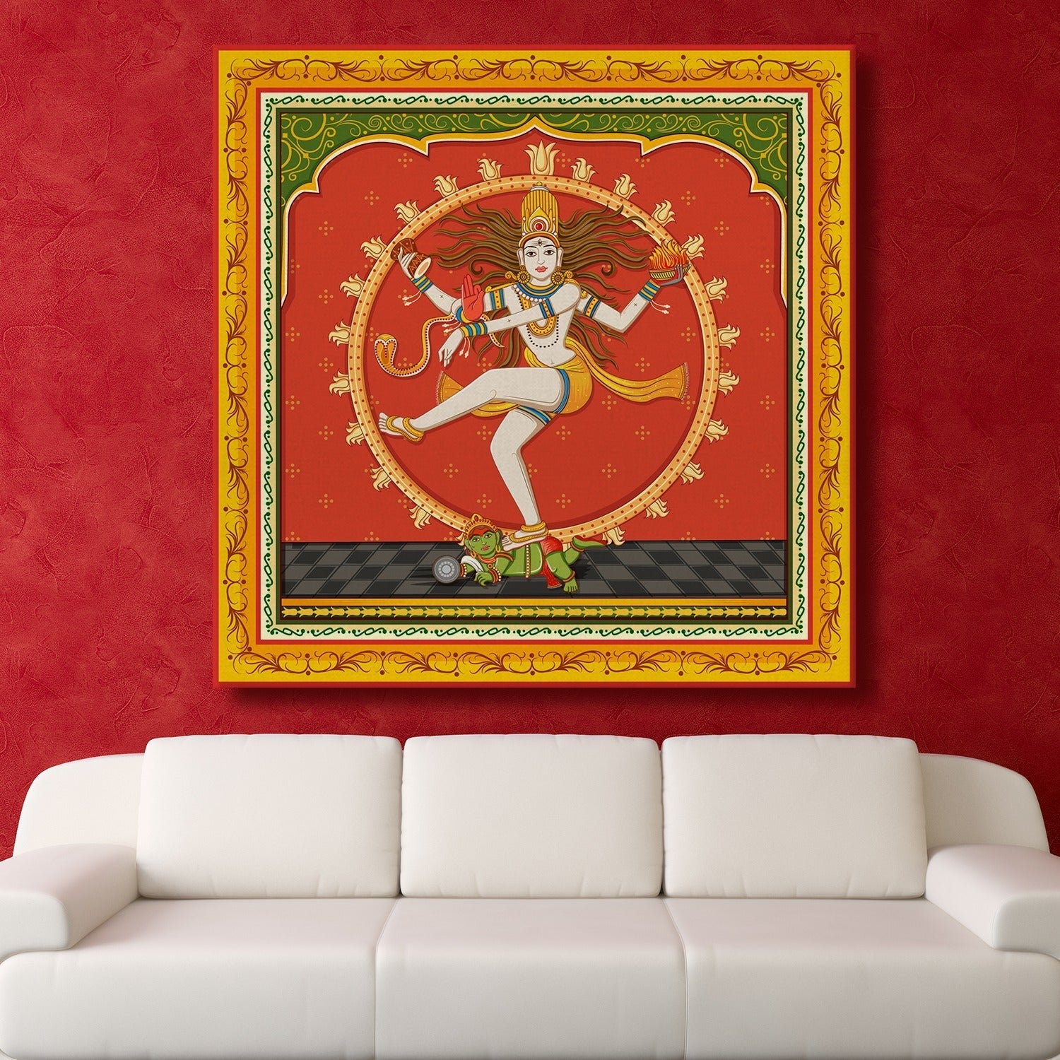 Natraj Dancing Pose Wall Art Canvas Painting For Home and Office Wall Decoration