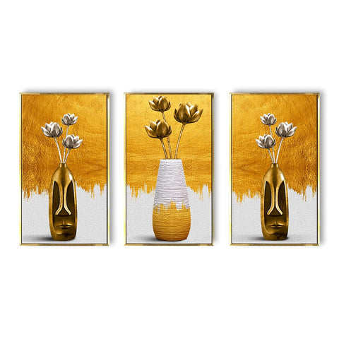 Products Luxury High End flower Painting(3_Panels)