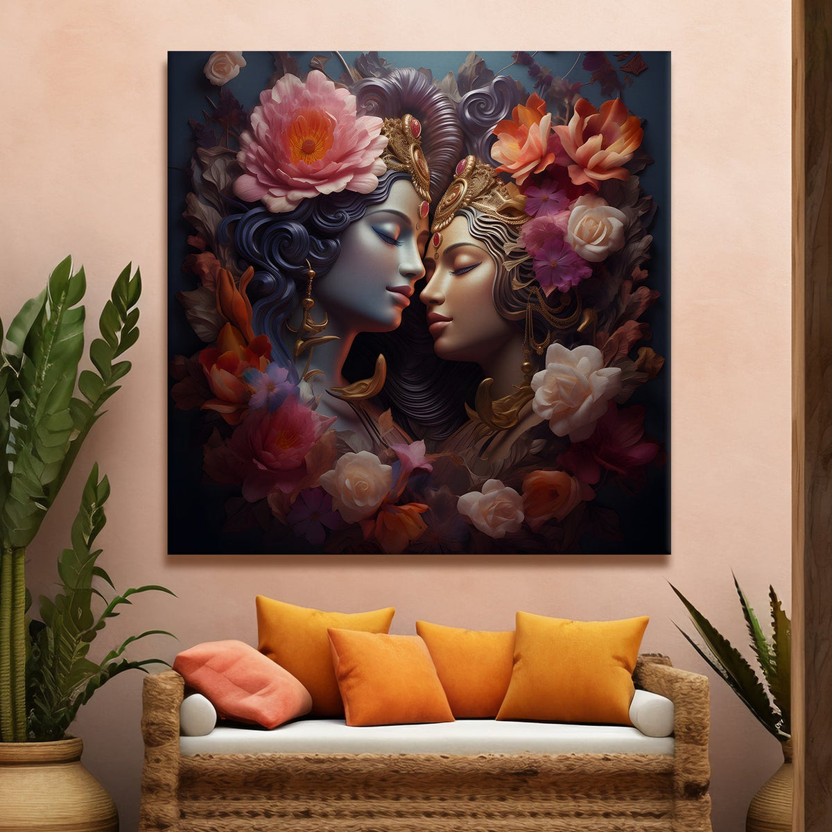 Radha and Krishna Wall Art Canvas Paintings For Home and Office Wall Decoration