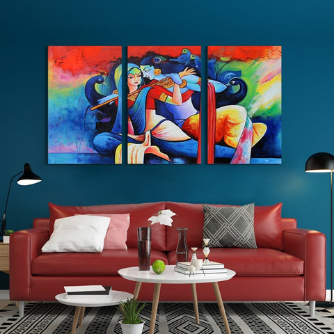 Radha Krishna Wall Art Canvas Paintings For Home and Hotels Wall Decoration