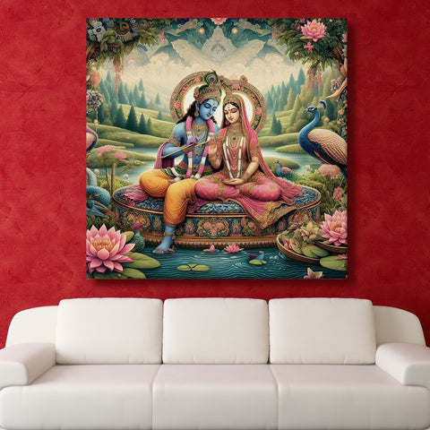 Radha Krishna Wall Art Canvas Paintings For Home and Office Wall Decoration