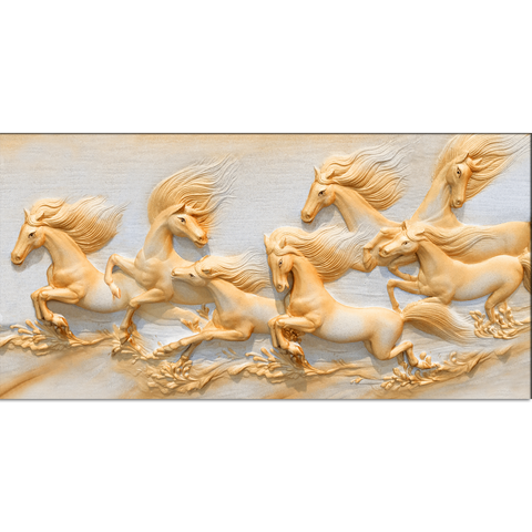 Seven Horses Running Canvas Wall Painting