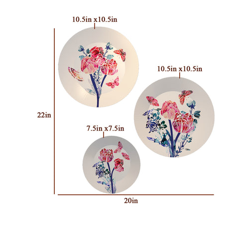 Woodhang Ceramic Wall Plates With Beautiful Watercolor Modern Art Wall Hanging Plate set of 3