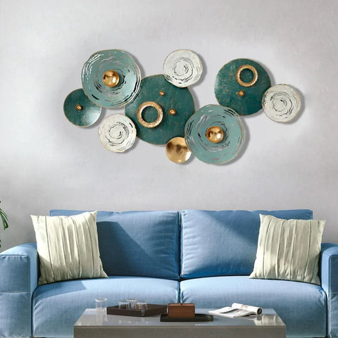 Abstract Turquoise Metal Wall Art