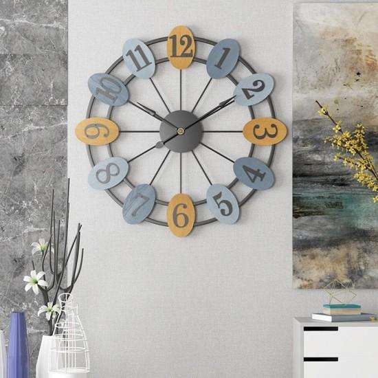 Big Encarved Numbering Metal Wall Clock