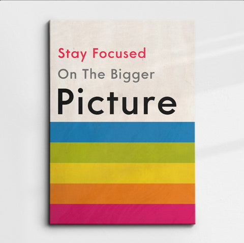 Stay Focused Inspirational Canvas Framed Posters With Motivational Quotes in Large Size for Office and Startups.