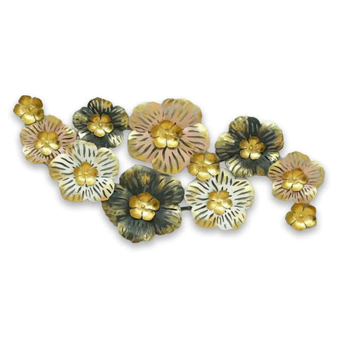 Pearl Gold Floral Metal Wall Art