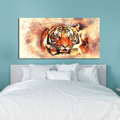 Abstract Tiger Face Print Canvas Wall Painting