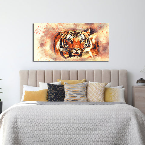 Abstract Tiger Face Print Canvas Wall Painting