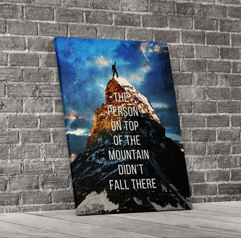 Top of The Mountain Inspirational Canvas Framed Posters With Motivational Quotes in Large Size for Office and Startups.