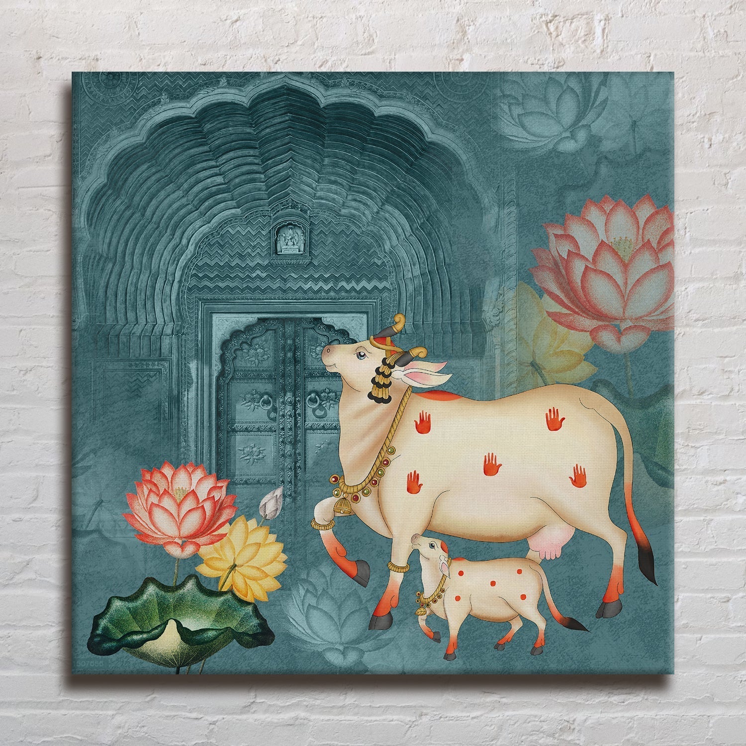 Traditional Indian Pichwai Wall Art Canvas Painting For Home Decor