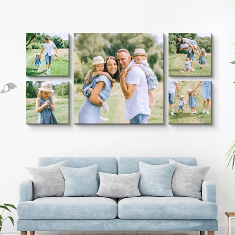 Wall Display Canvas Photo Prints Wall Collage Set of 5 Framed Photos Anniversary Birthday Gifts