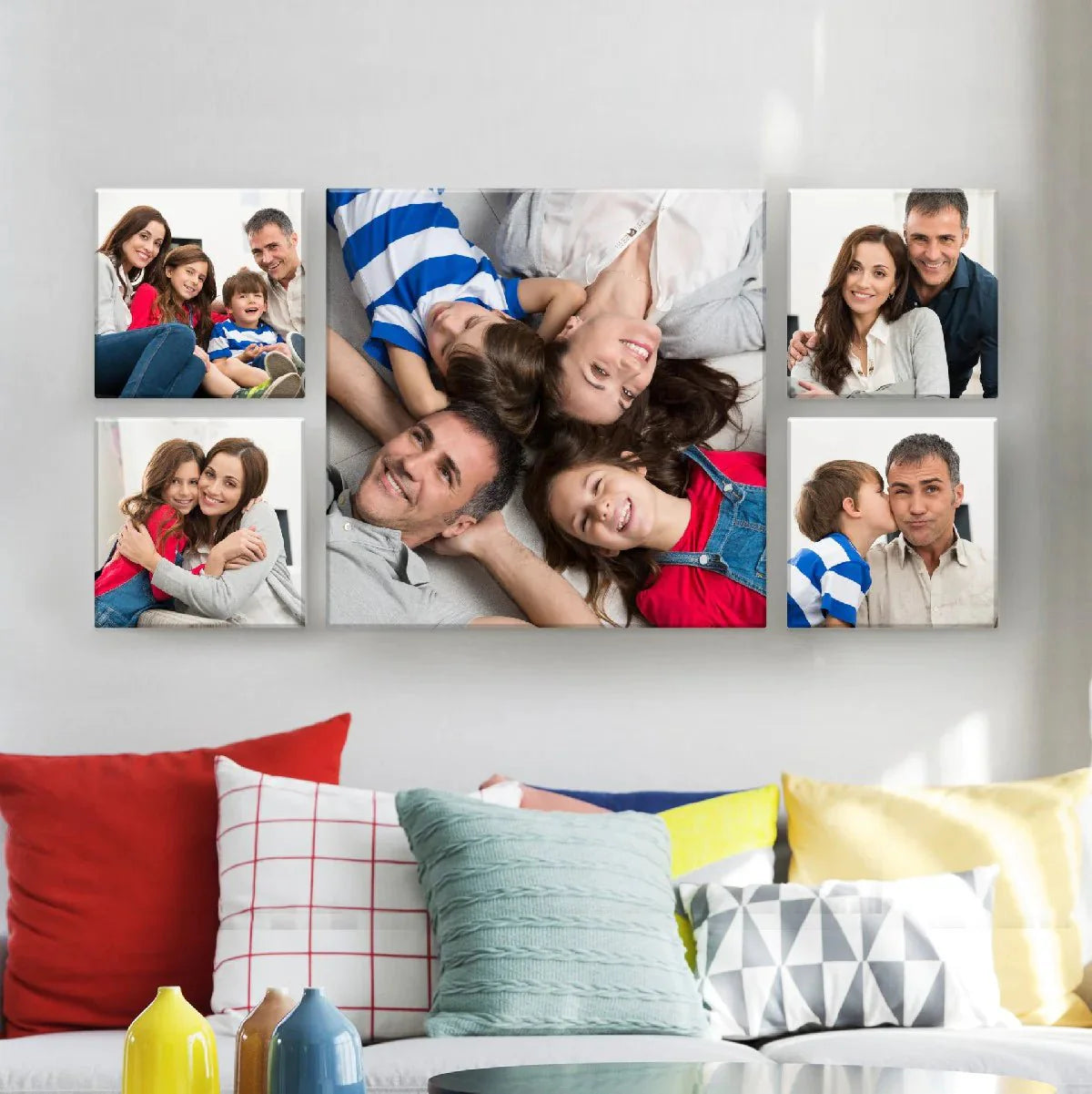 Wall Display Canvas Photo Prints Wall Collage Set of 5 Framed Photos Anniversary Birthday Gifts