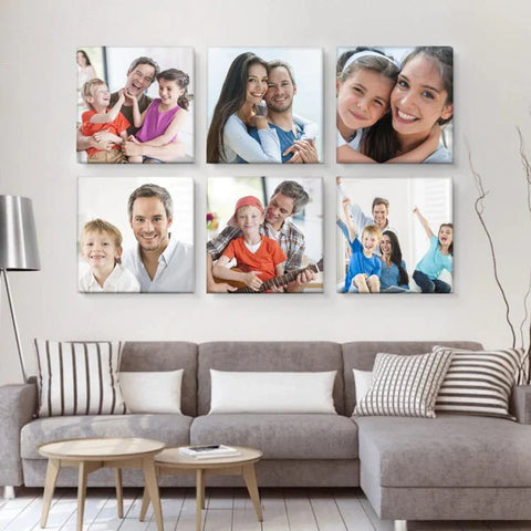 Wall Display Canvas Photo Prints Wall Collage Set of 6 Framed Photos Anniversary Birthday Gifts