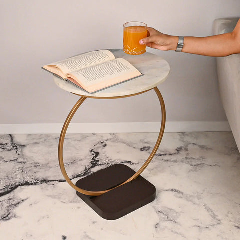 The Golden Halo Classic Metal Side Table