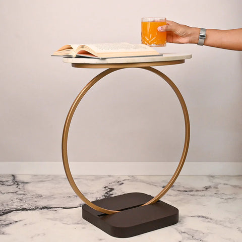 The Golden Halo Classic Metal Side Table