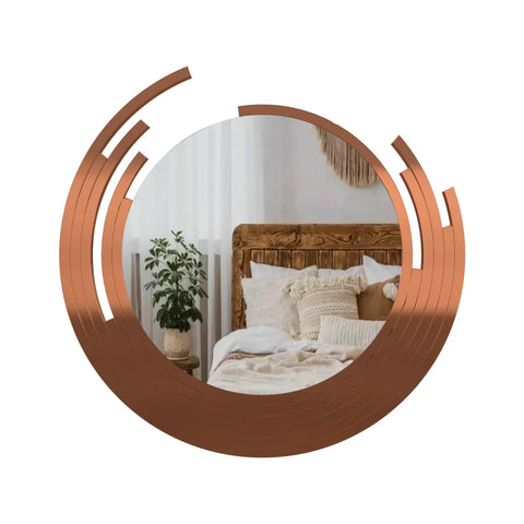 Designer Copper Finish Wall Mirror