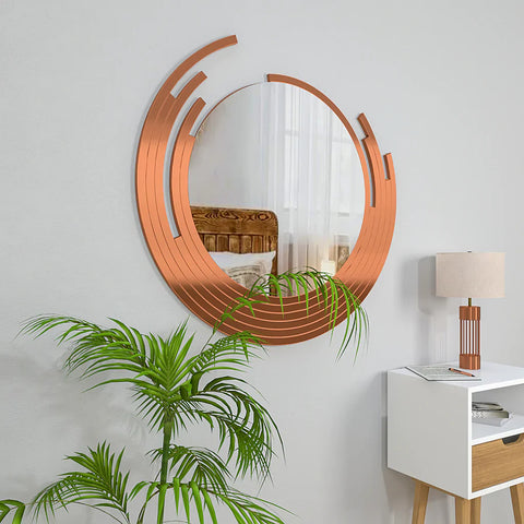 Designer Copper Finish Wall Mirror